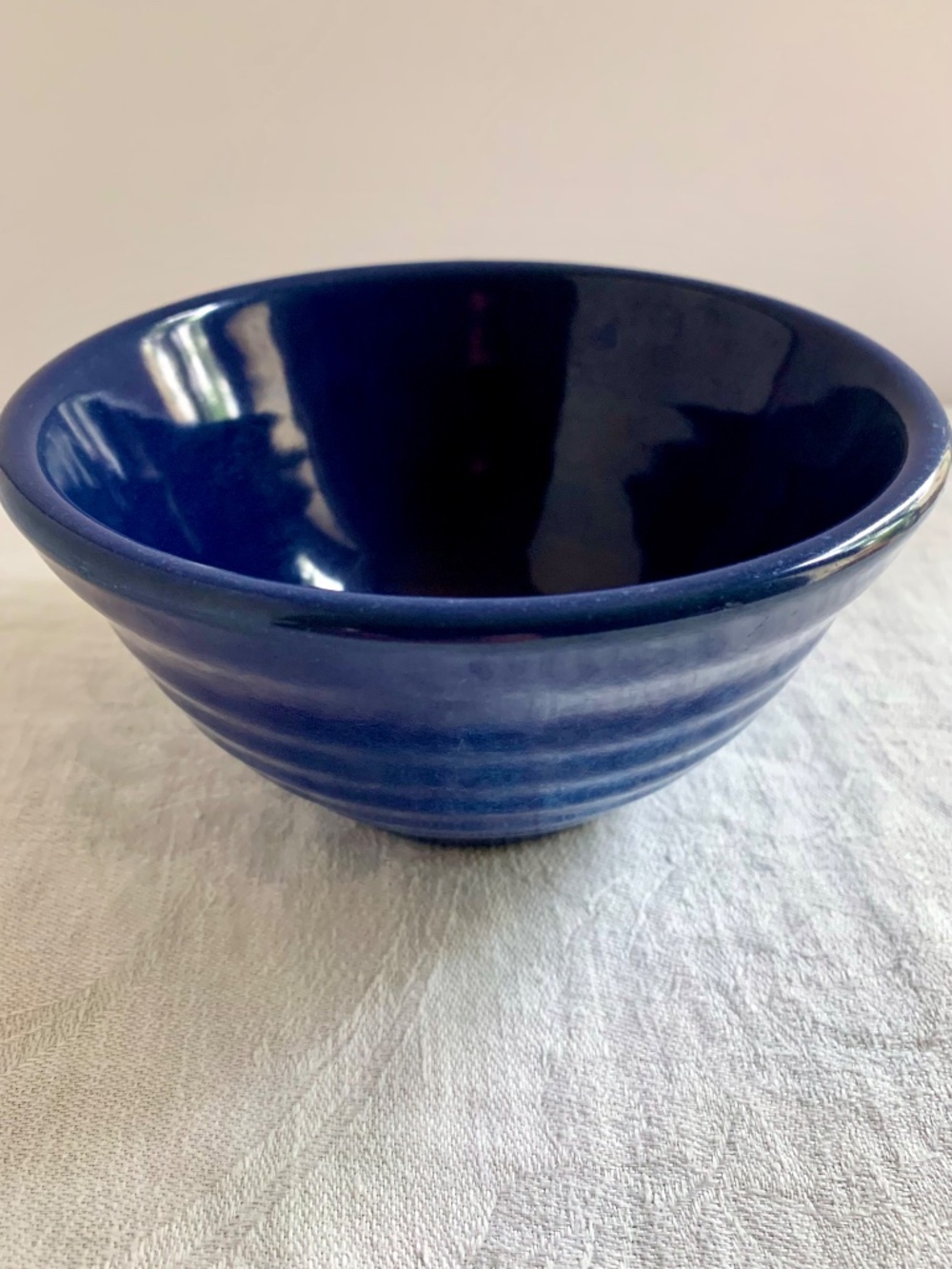 Vintage Bauer Ringware Mixing Bowl Royal Blue 6" Beehive Pottery MCM
